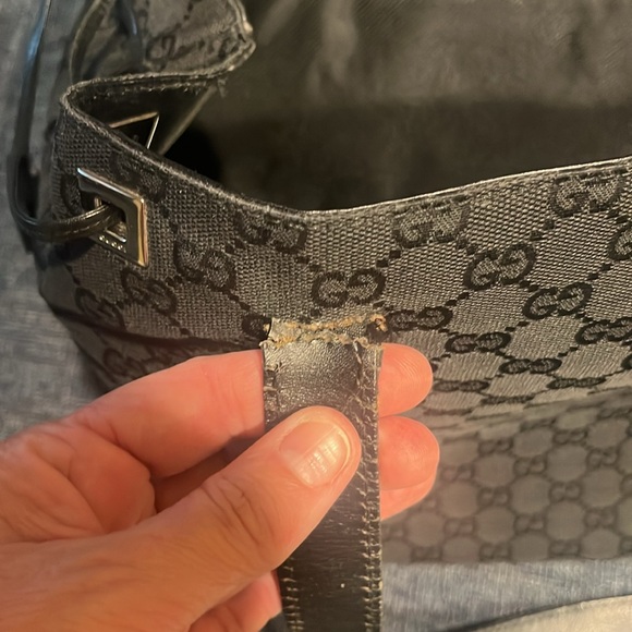 Large Black Gucci Monogram Tote - Picture 8 of 10